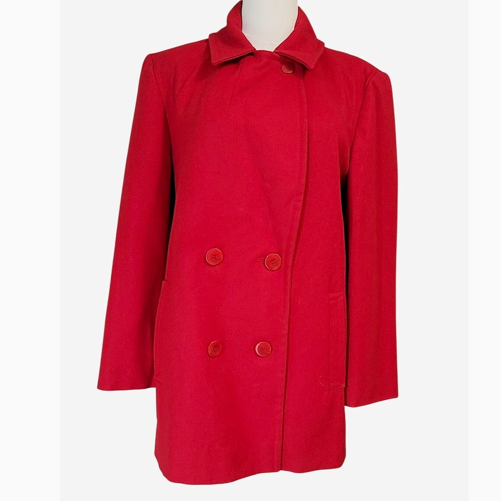Pendleton80' Red Double Breasted Virgin‎ Wool Coat Women's Size 8